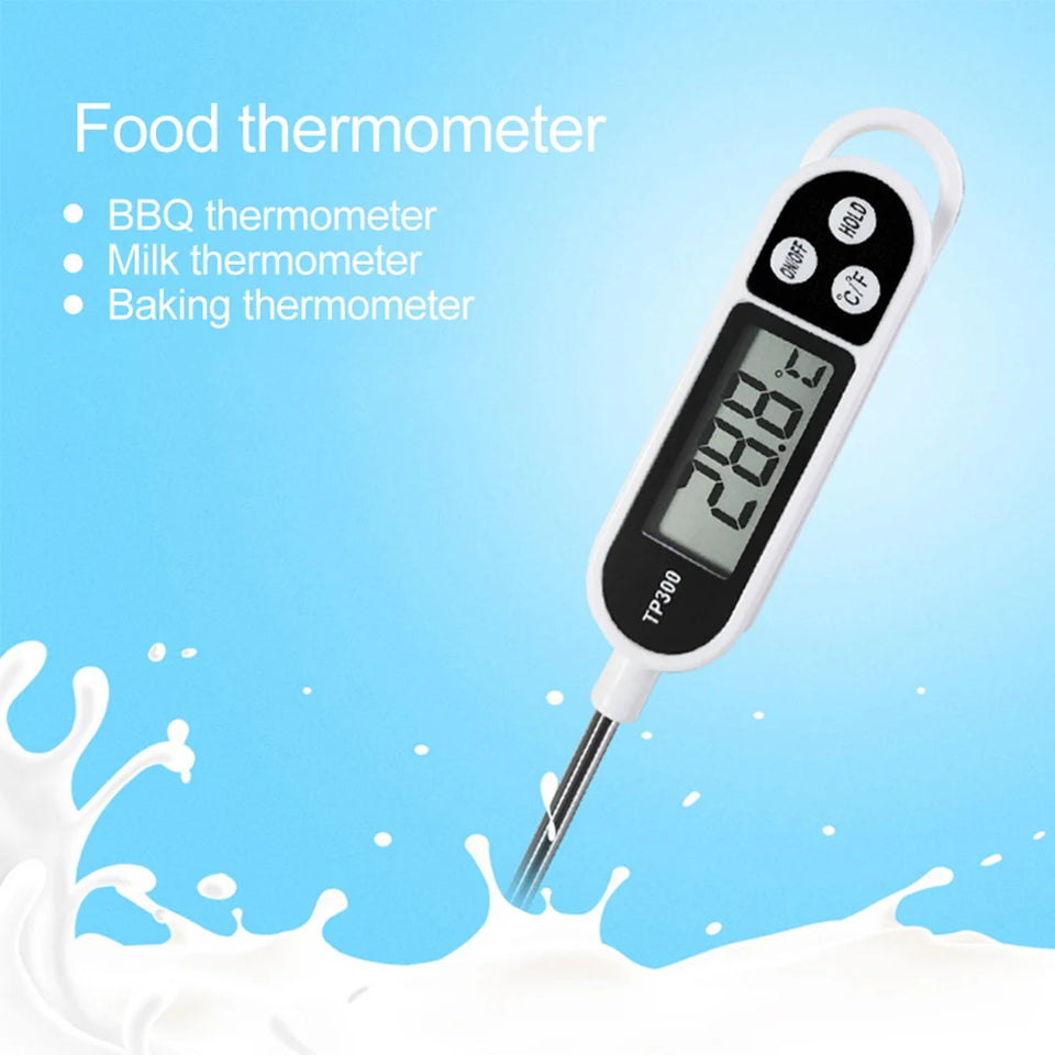 TP300 Electronic Food Thermometer Instant Read Meat Thermometer LCD Display Digital Milk Thermometer for Meat /Cooking /BBQ/Milk