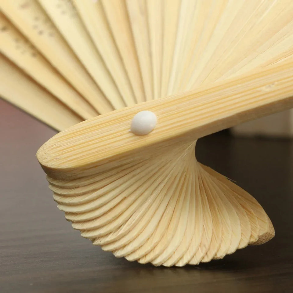 1-50PCS Paper Bamboo Folding Hand Fan Wedding Personalized Fans Party Decor Art Craft DIY Folding Fan for Wedding Party Decor
