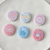 6pcs/set 45mm Cute Cartoon Mini Enamel Pins Kawaii Badges for Bag Denim Jacket Scrapbook Journal Girly Collectible Badge Pins