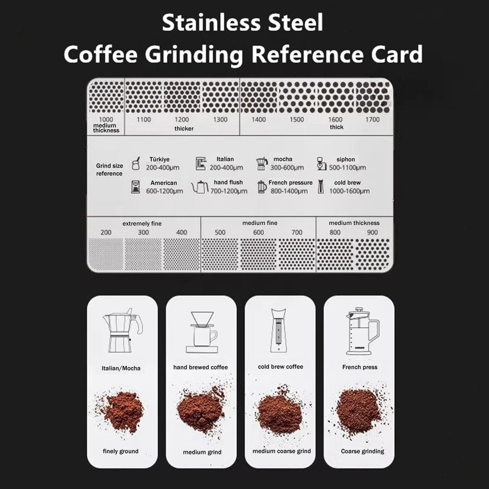 Coffee Powder Grinding Thickness Reference Comparison Card Grinder Grinding Powder Thickness Comparison Scale Coffee Accessories