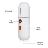 Mini Portable Humidifier Nano Mister Facial Steamer Device Beauty Spray Hydrating Apparatus Cold Spray Apparatus Rechargeable