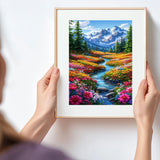 Huacan New Arrivals 2025 Diamond Painting River Mountain Diamond Embroidery Landscape Flower Full Handmade Gift