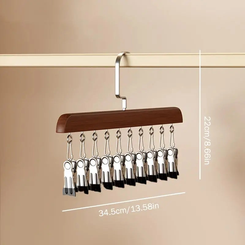 Closet Organizer With 10/12 Clips, Space Saving Hanging Closet Organizer, Space-Saving Hat Scarf Clothespins