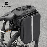 WEST BIKING Cycling Trunk Bag Large Capacity Bicycle Pannier Multifunctional Reflective Bike Bag Travel Bag MTB Bike Accessories