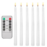 LED Flameless Taper Candles 6.5/11" Battery Operated Fake Flickering Candlesticks Electric Long Candles for Wedding Home Decor