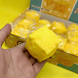 Soft Cheese Cube Squishy Toy - Simulation Squeeze Stress Relief Sensory Fidget Toy for Adults Focus Training Anxiety Relief Gift