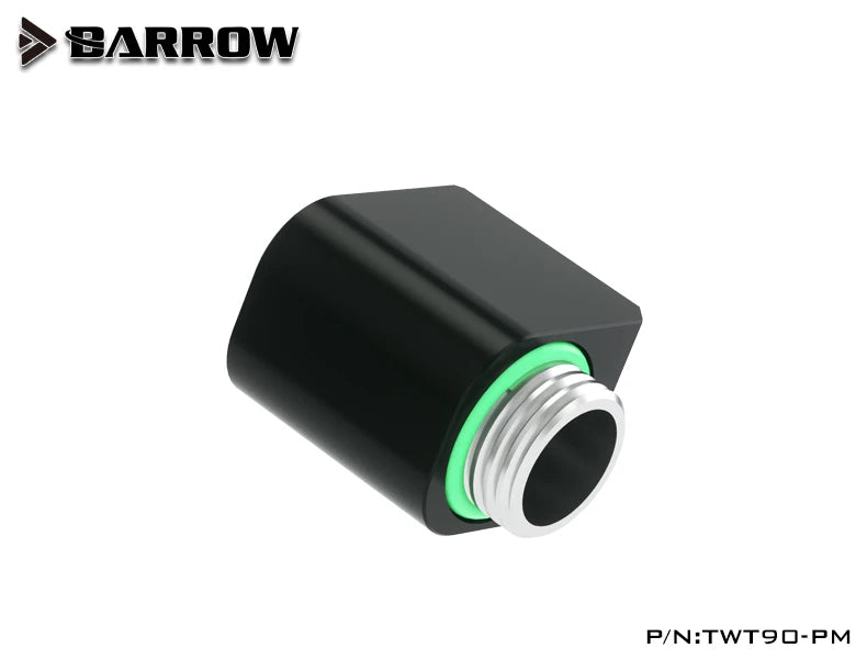 BARROW G1/4" Mini 90 Angled 360 ° Rotating Offset Adapter 21MM Height,DIY Computer Water Cooling Build Fittings,TWT90-M