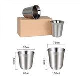 Double Wall Stainless Steel Coffee Mug 80ml/160ml Portable Cup Travel Tumbler Coffee Jug Milk Tea Cups Office Water Mugs