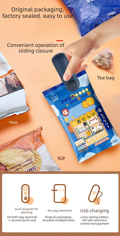 Sealing machine, small household hand press sealing device, mini portable snack moisture-proof plastic bag heat sealing machine