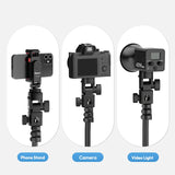 Ulanzi LA04 Univeral Light Stand Adapter with 1/4" Cold Shoe Mount for Phone Stand DSLR Camera LED Light 180° Tilt for Lighting
