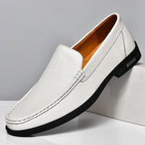 Leather Men Footwear Slip on Office Man Formal Shoes Wedding Party Men Dress Shoes Breath Driving Lazy Loafers Moccasins