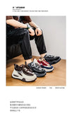 Chunky Sneaker Plus Size 45 46 47 48 Men Designer Sport Shoes Fashion Casual Leather Fabric Height Increased Flat Platform Shoes