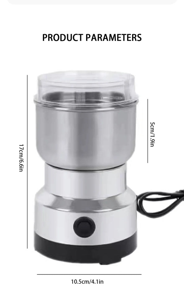 Electric Coffee Bean Grinding Grinder Multipurpose Kitchen Cereal Nuts Beans Spices Grains Grinding Tool for Home Office Outdoor
