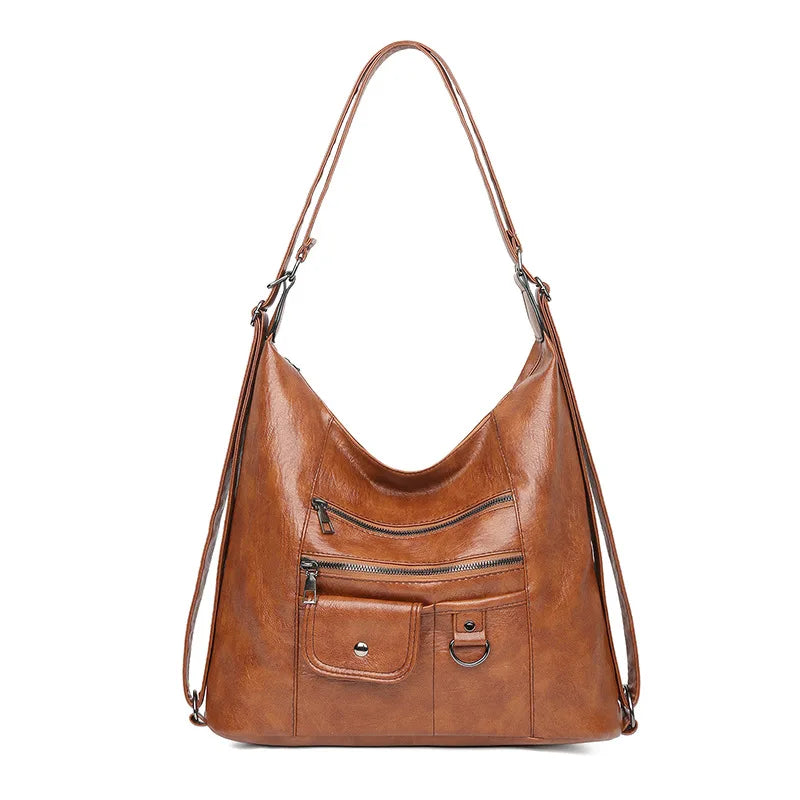 Street Retro Fashion Trend Women's Shoulder Crossbody Bag Zipper Large Capacity Travel Purse and Handbag Casual Backpack