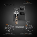 IKAPE 7 in 1 Espresso Knock Box 51/54/58MM Coffee Accessories Storage Organizer Universal Fit Espresso Bar Tools Box Black/White