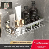 Rustproof Aluminum Bathroom Shelf – No-Drill Over-Tub or Corner Storage for Toiletries & Shower Essentials