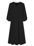 Spring/Summer New Arrivals Women's Cotton-Linen Blend Loose Bell-Sleeve Dress Casual Elegance for Everyday Wear