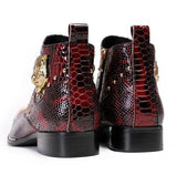 Punk Style Genuine Leather Men Ankle Boots Iron Black Slip On Men Dress Boots Italian Formal Fashion Men Chelsea Boots Pointy