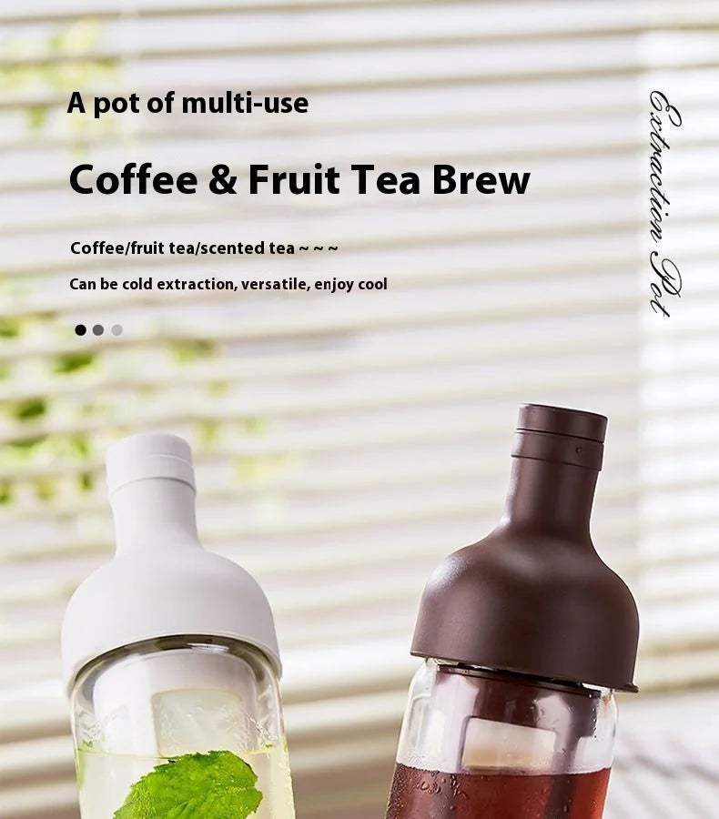 GIANXI Cold Brew Coffee Maker Home Cold Kettle Portable non-leaking Tea Cold Brew Cup Ice Drop Kettle Cold Brew Fruit Teapot