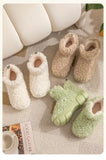 Thickened Plush Fur Warmth Household Snow Boots Cotton Women Slippers Home Boots Simple Solid Color Winter Fluffy Platform Shoes