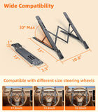 Hipacool Metal Car Steering Wheel Laptop Stand Portable 5-Levels Adjustable Laptop Tablet Holder Aluminum Alloy Car Accessories