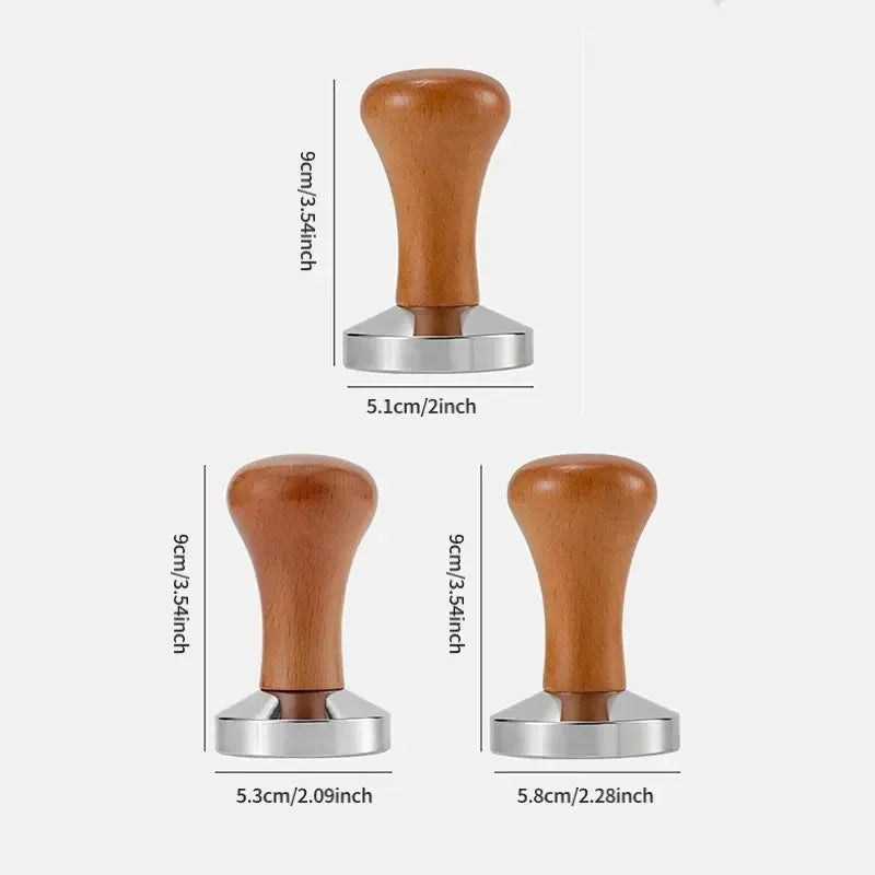 Coffee Powder Press 51/53/58mm High-Quality Wooden Handle with Solid Metal Base  for  Concentrated  Espresso  Durable  Kitchen