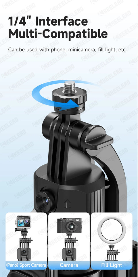 Tripod for Mobile Phone 360°Auto-Rotation Shooting C17 Quadrapod Selfie Stick Phone Stand AI Face Following, with Remote Control