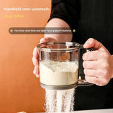 HOMEFISH Kitchen Baking Cake Flour Sieve 40 Mesh Semi-automatic Filter Sieve Flour Sieve With Capacity Scale