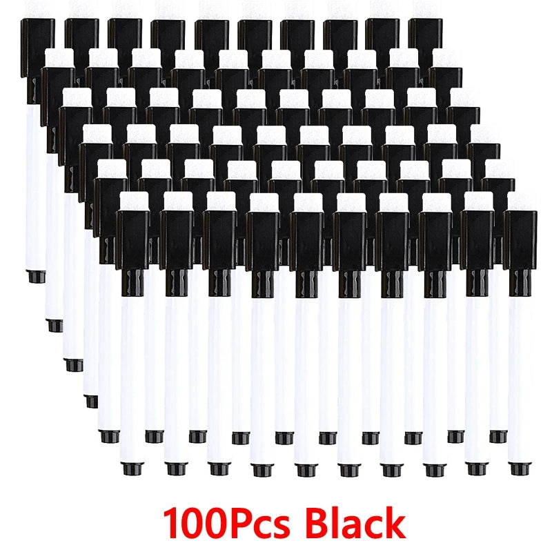 100/5Pcs Dry Erase Whiteboard Markers Set, Washable Pens with Magnetic Eraser for Office Whiteboards & Art Supplies