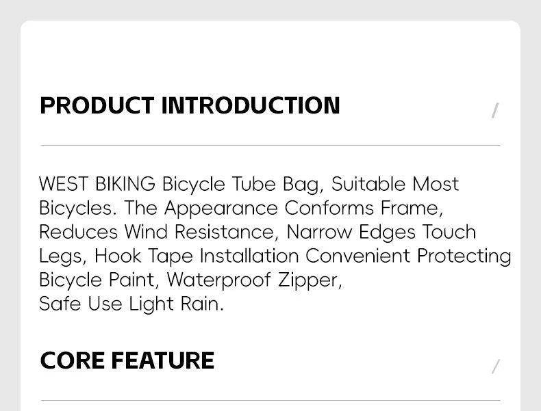 WEST BIKING Bike Bag Ultralight Top Front Tube Frame Triangle Bag Portable Water Repellent MTB Road Bicycle Bag Pannier