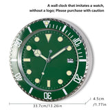 1pc 13 inch luxury creative metal wall clock, living room and study decoration wall clock, fluorescent clock dial, battery free