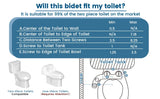 SAMODRA Button Bidet - Non-ElectricSelf  Cleaning Dual Nozzle (Frontal and Rear Wash) Fresh Water Bidet Toilet Seat Attachment
