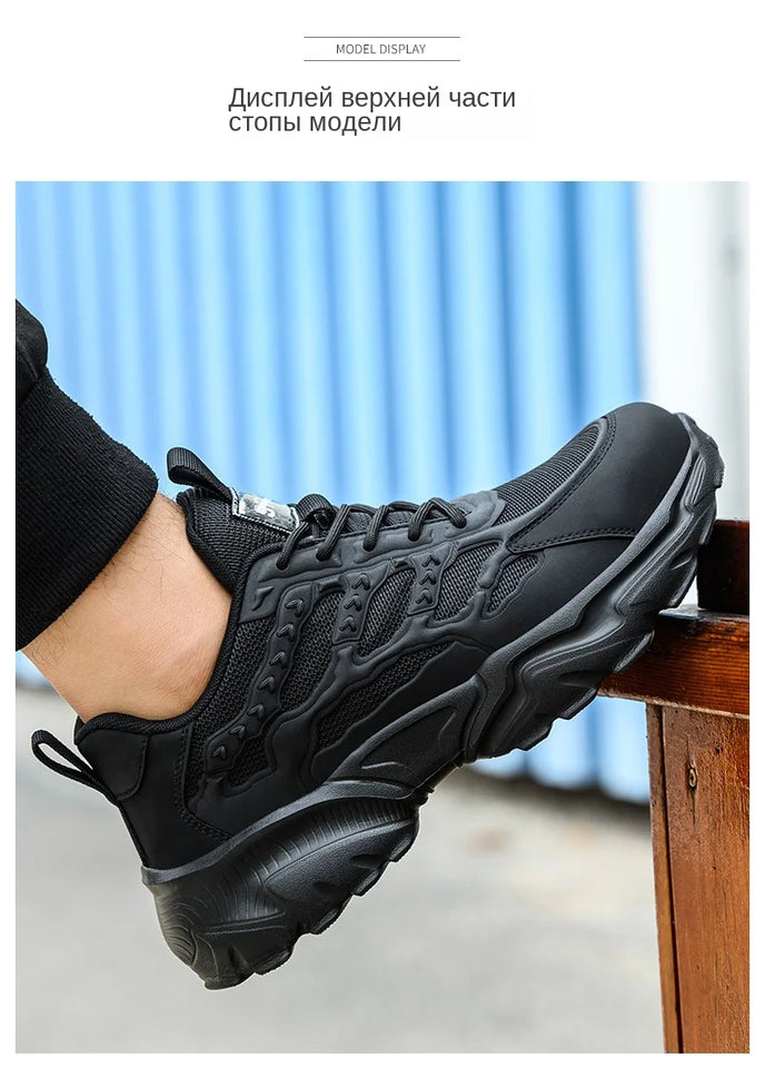 2023 Latest White Safety Shoes Sneakers Men Steel Toe Cap Work Boots Anti-smash Anti-puncture Lightweight Protective Footwear