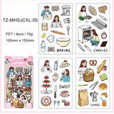 JIANWU Good Collection Book Series Vintage Life Character Landscape Material Collage PET Sticker Creative DIY Journal Stationery