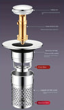 Press-Type Sink Drain Plug - Leakproof Stainless Steel | Fits Kitchen & Bathroom Sinks | Easy Install Anti-Clog Drain