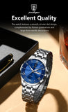 POEDAGAR Luxury Man Clock Waterproof Luminous Week Date Fashion Men's Wristwatch Stainless Steel Business Quartz Watches For Men