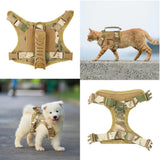 Tactical Cat Harness Leash Set Escape Proof Breathable Military Vest and Velcro for Small Dog Kittens Puppies Walking & Training
