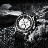 NAVIFORCE Waterproof Watches for Men Original Brand Luxury Leather Men's Quartz Wristwatch Fashion Military Chronograph Male
