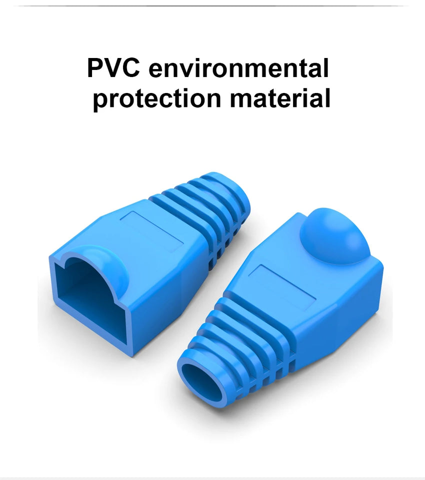 RJ45 Connector CAT6 CAT5e Connector Protective Cover Adapter Cap Ethernet Network Cable Plugs RJ45 Cat5/6 10 colour Sleeve