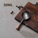 1pc New 304 Stainless Steel Measuring Spoon Coffee Bean Spoon 30ml Walnut Handle Coffee Powder Spoon Baking Spoon