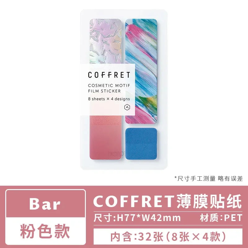 Japan Kingjim COFFRET Beauty Collection Label Sticker Colorful Translucent Creative Pattern Advanced Decoration Collage Bookmark