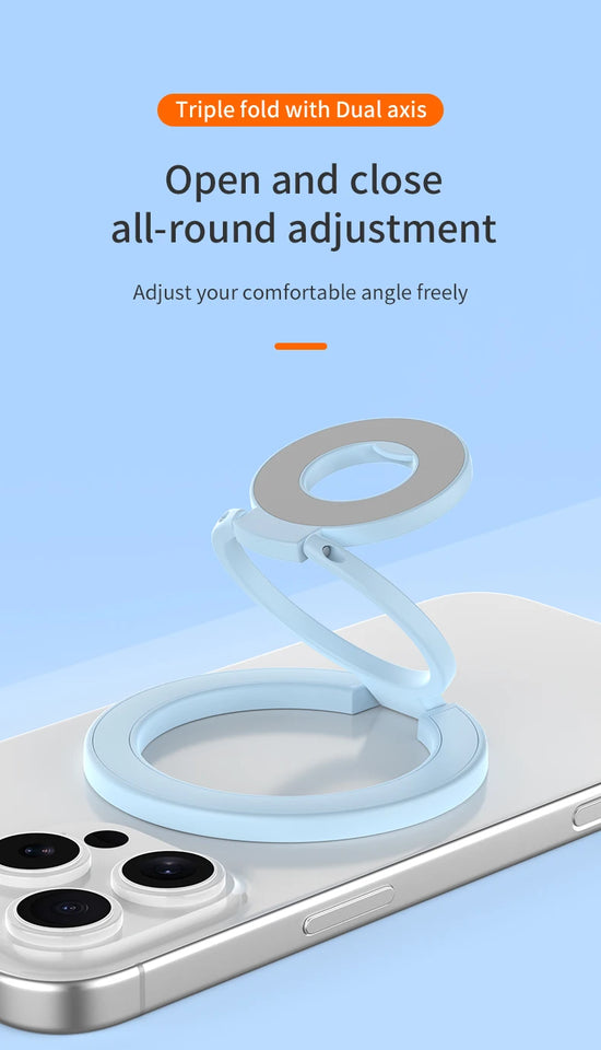 2025 New Double Sided Magnetic Phone Stand for Magsafe Strong Magnet Folding Holder Desktop Bracket for iPhone 17 16 15 Pro/Plus