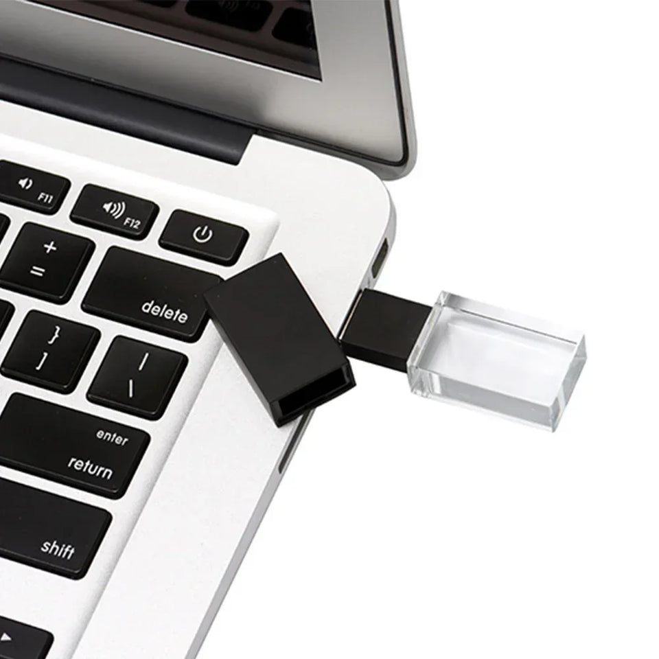 10PCS LOT High-speed Crystal USB Flash Drives 128GB Free Logo Pendrive 64GB Memory Stick 32GB 4GB Iron Box high-capacity U Disk