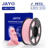 JAYO PETG/PETG Clear 3D Printer Filament 1.75 ±0.02mm 1.1kg/roll High Toughness Neatly Wound Filament Fit Most FDM Printer