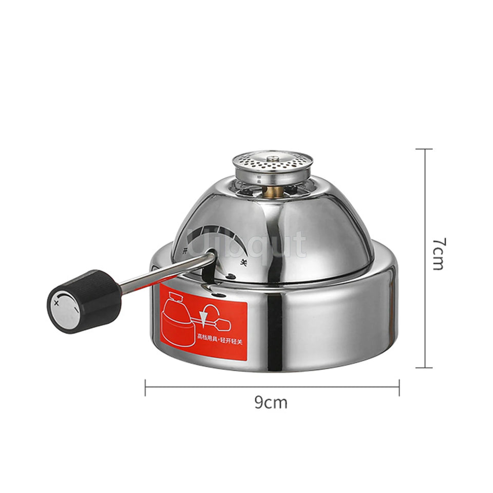 Butane Mini Burner Portable Gas Burner Inflatable Coffee Brewing Stove with Gas Valve Pipe Butane for Trekking Hiking and Picnic