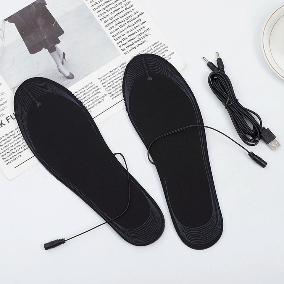 USB Heated Shoe Insoles Electric Foot Unisex Warming Pad Feet Warmer Sock Mat Winter Outdoor Sports Heating Insole Winter Warm
