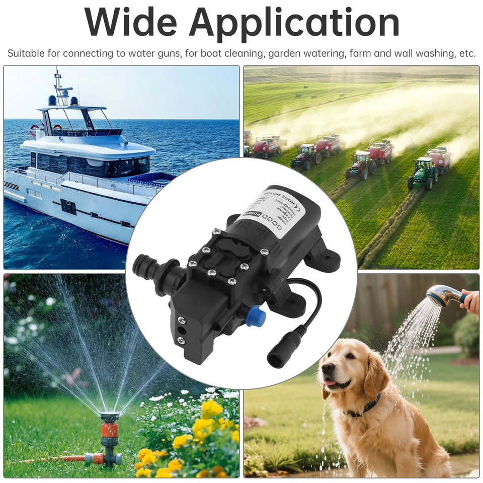 Electric Pressure Washer Pump 100W 160PSI 12V DC Water Transfer Pump Diaphragm Self Priming Sprayer Water Pump for Home / Garden