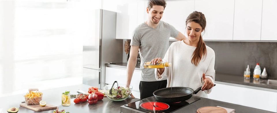 NOXTON Ceramic Hob, Built-in 2 Zone Electric Hobs 29 x 52cm Noise-free Auto Shut-off Safe Lock Heat Indicator Black Glass Panel