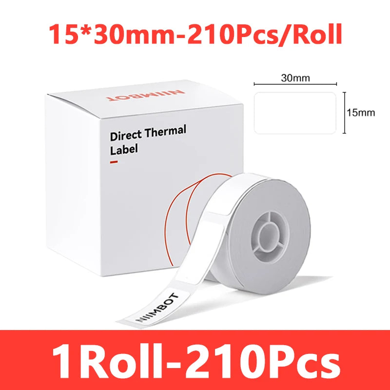 Niimbot 1/3/6 Rolls White Label Waterproof Adhesive Sticker Anti-Oil Paper For B1 B21 Mini Portable Thermal Printer Label Maker