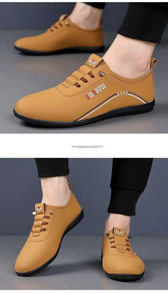 Retro Leather Shoes for Men Summer 2025 New Outdoor Lightweight Men's Loafers British Peas Shoes Men's Moccasins Tenis Masculino